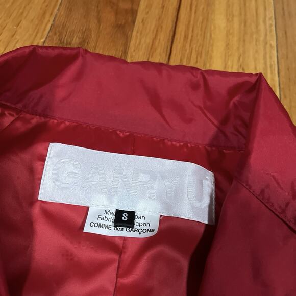 Ganryu Comme Des Garçons Red Lapel Nylon Coat Jacket Small Japan Made Designer - Picture 3 of 13